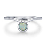 Aqua Green Opal Chevron Ring