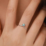 Aqua Green Opal Chevron Ring