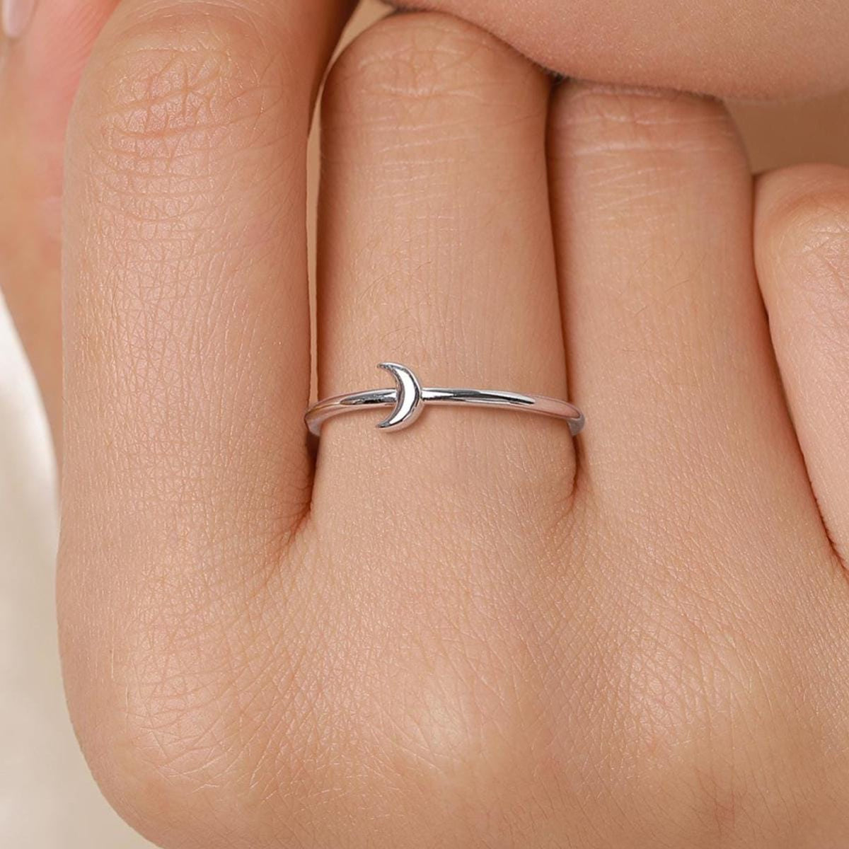 Extra Tiny Little Moon Skinny Ring