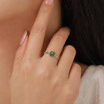 Green Jade Bezel Gemstone Ring