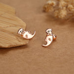 Sterling Silver Sea Otter 18G Screw Back Earrings