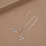 Sterling Silver Open Triangle Threader Earrings