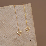 Sterling Silver Open Triangle Threader Earrings
