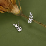 Sparkly Leaf CZ Stud Earrings in Sterling Silver, Silver or Gold, Bridal Jewellery, Bridesmaid's Earrings, Nature Inspired, Botanical