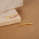 Ombre Ruby Pink CZ Crawler Earrings in Sterling Silver, Silver or Gold, Gradient Colour Ear Crawlers, July Birthstone Ear Climbers