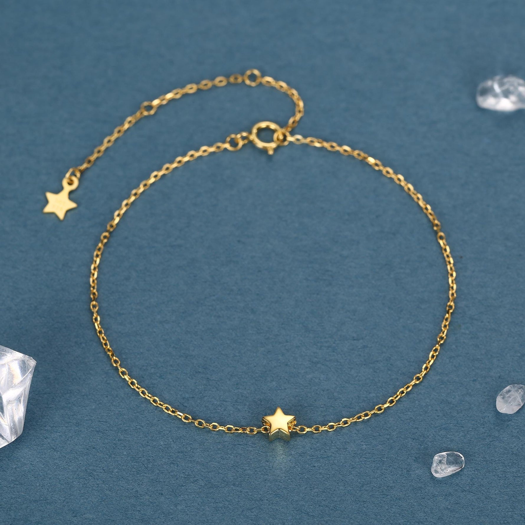 Sterling Silver Delicate Tiny Star Bracelet