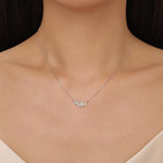 Forget Me Not Flower Trio Pendant Necklace
