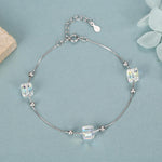 Aurora Borealis Crystal Cube Station Bracelet