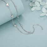 Double Layer Three Hearts Charm Bracelet