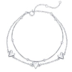 Double Layer Three Hearts Charm Bracelet