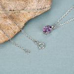 Amethyst Oval Pendant Necklace