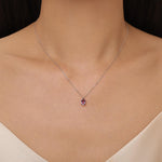 Amethyst Oval Pendant Necklace