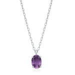 Amethyst Oval Pendant Necklace