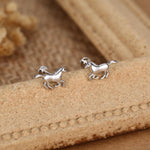 Sterling Silver Horse 18G Flat Back Earrings