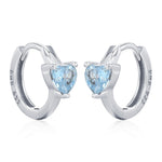 Sterling Silver Topaz Blue CZ Huggie Hoop Earrings