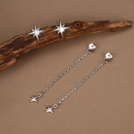 Sterling Silver North Star Jacket Earrings