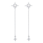 Sterling Silver North Star Jacket Earrings