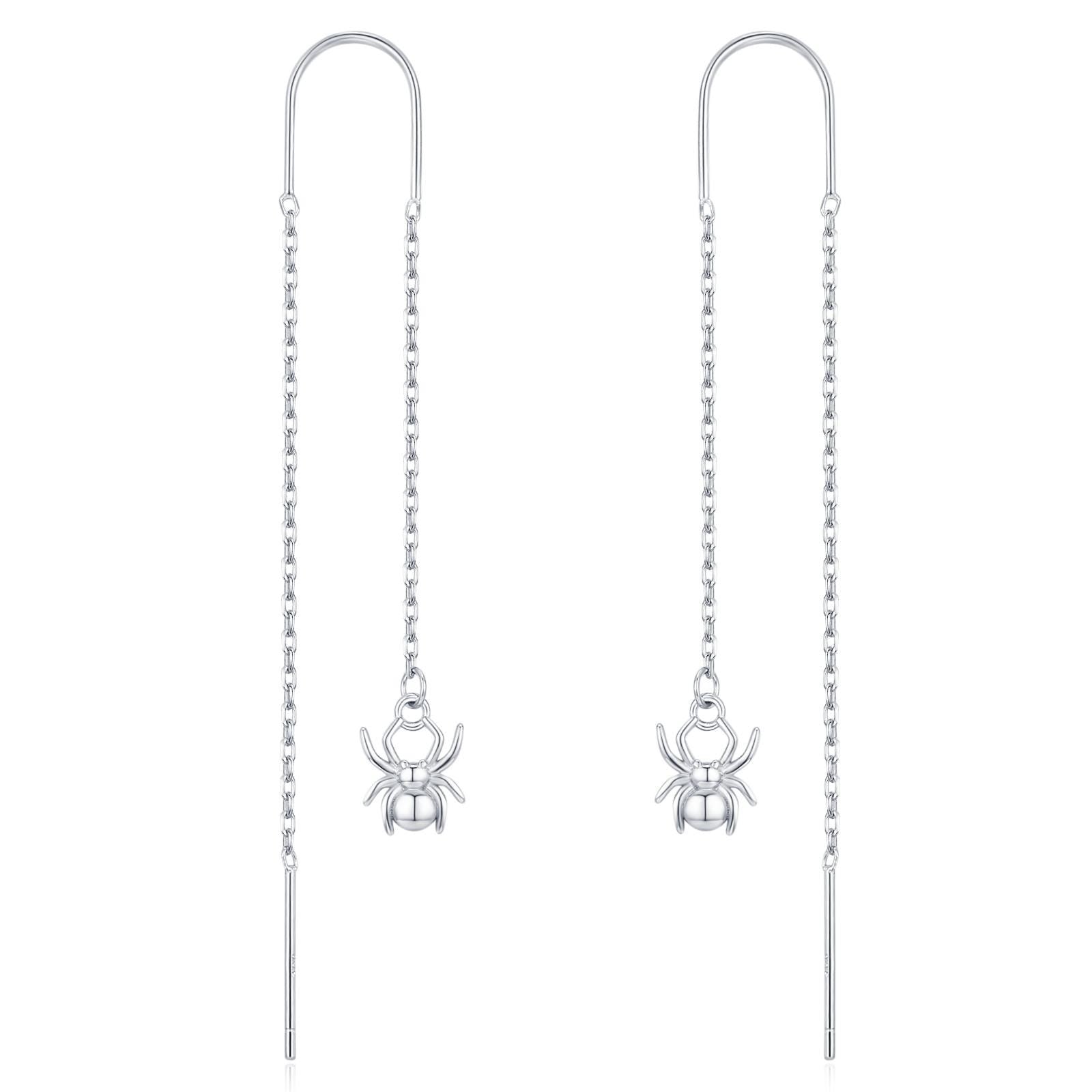 Sterling Silver Spider Threader Earrings