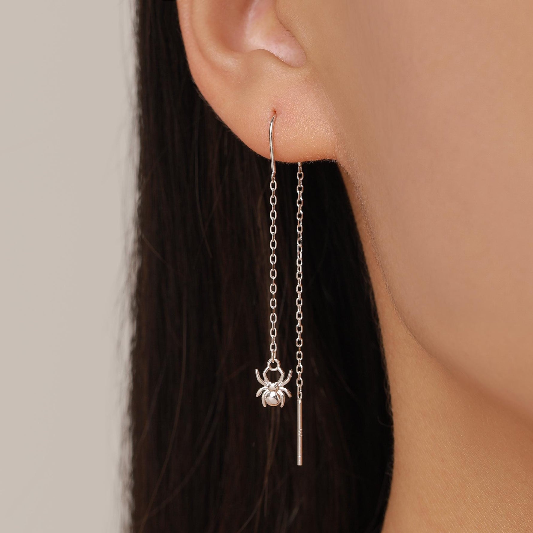 Sterling Silver Spider Threader Earrings