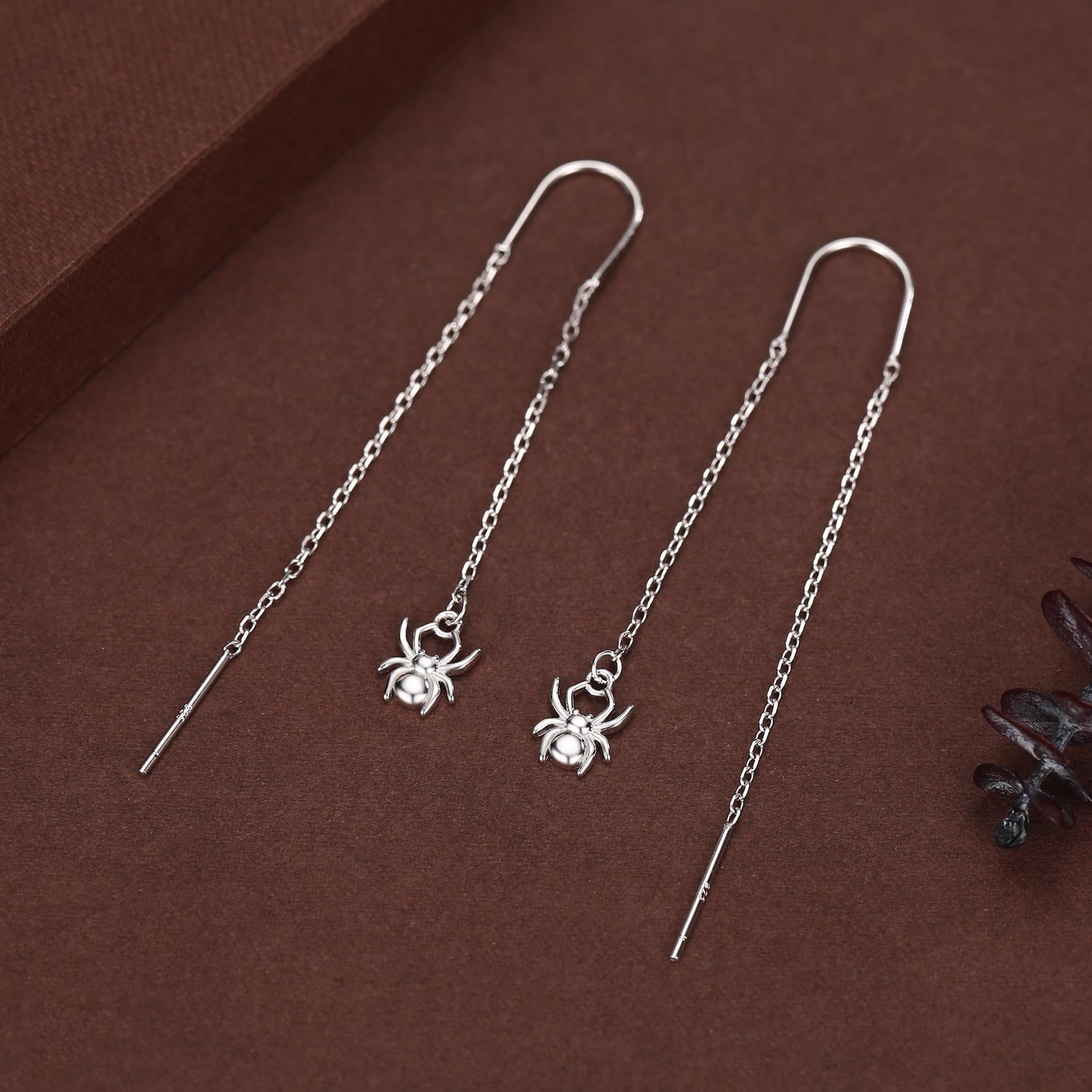 Sterling Silver Spider Threader Earrings