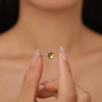 6mm Yellow Citrine Bezel Gemstone Ring