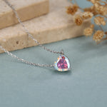 Aurora CZ Heart Charm Necklace