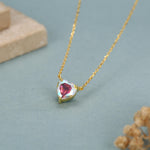 Aurora CZ Heart Charm Necklace