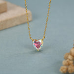 Aurora CZ Heart Charm Necklace