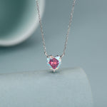 Aurora CZ Heart Charm Necklace