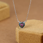 Mystic CZ Heart Charm Necklace