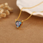 Mystic CZ Heart Charm Necklace