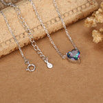 Mystic CZ Heart Charm Necklace