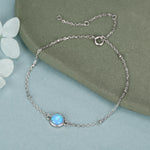 Blue Opal Gemstone Bracelet with Satellite Chain