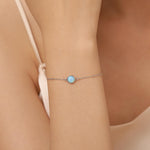Blue Opal Gemstone Bracelet with Satellite Chain