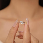 Toi et Moi Pear Cut Moissanite Open Ring