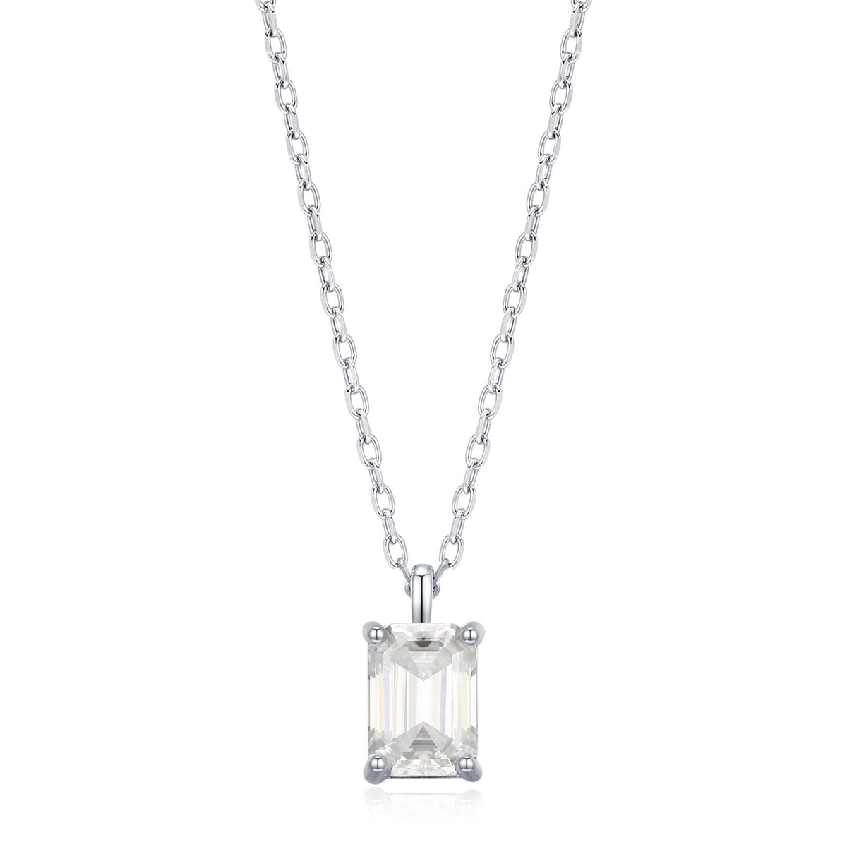 Emerald Cut 1ct Moissanite Pendant Necklace