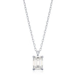 Emerald Cut 1ct Moissanite Pendant Necklace