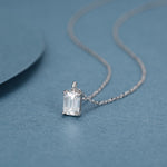 Emerald Cut 1ct Moissanite Pendant Necklace