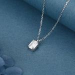 Emerald Cut 1ct Moissanite Pendant Necklace
