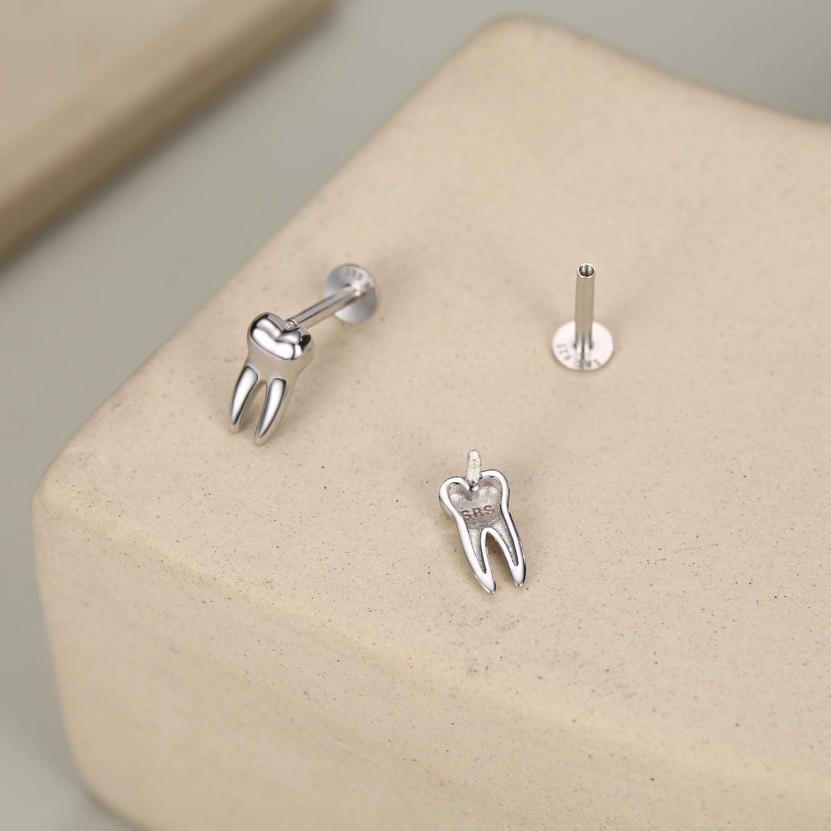Tooth Flat Back Stud Earrings