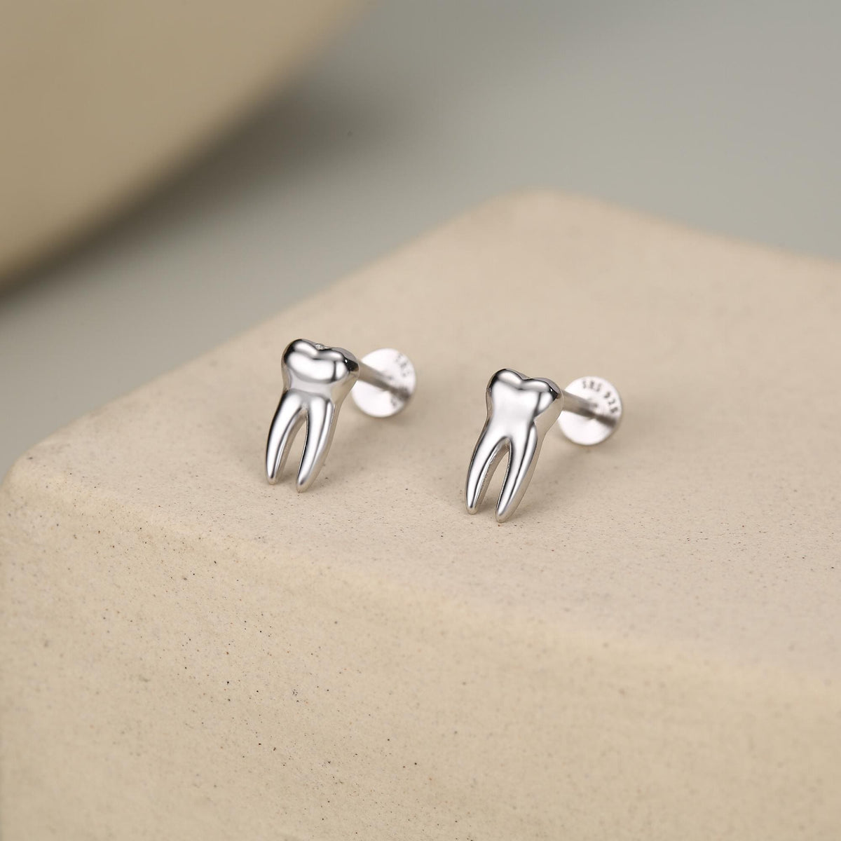 Tooth Flat Back Stud Earrings
