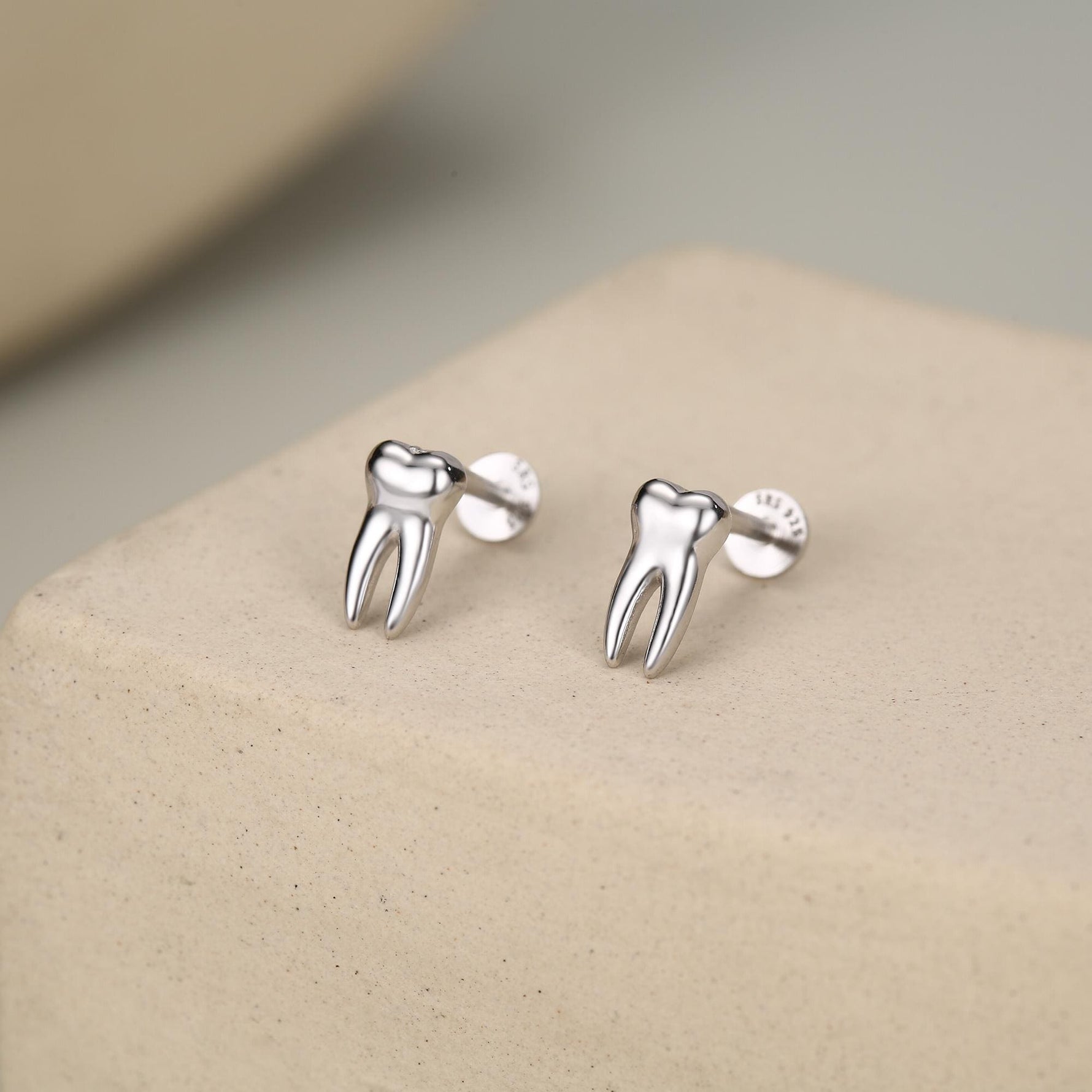 Tooth Flat Back Stud Earrings