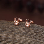 Sterling Silver Spider 16G Flat Back Stud Earrings