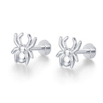 Sterling Silver Spider 16G Flat Back Stud Earrings