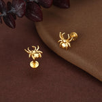 Sterling Silver Spider 16G Flat Back Stud Earrings