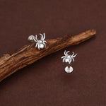 Sterling Silver Spider 16G Flat Back Stud Earrings