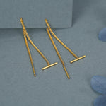 Sterling Silver T-Bar Threader Earrings
