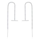 Sterling Silver T-Bar Threader Earrings