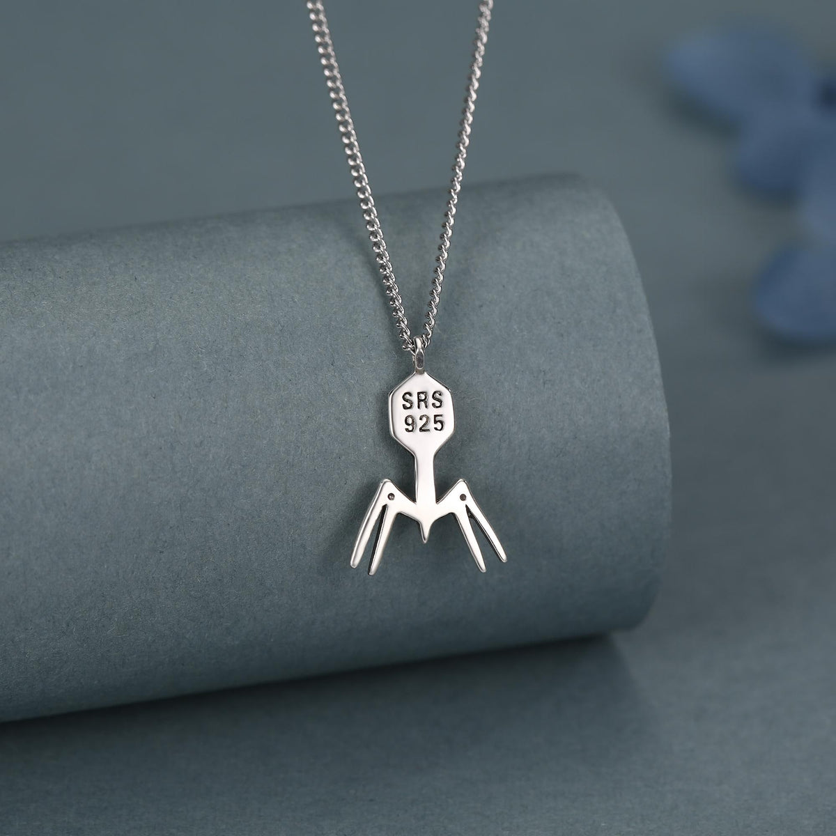 Sterling Silver Bacteriophage Necklace