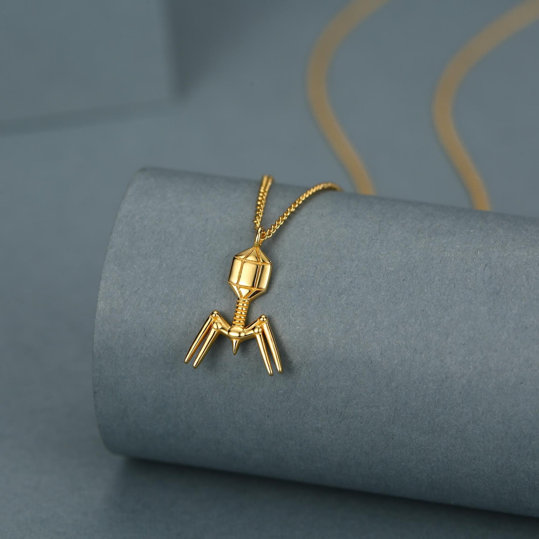 Sterling Silver Bacteriophage Necklace